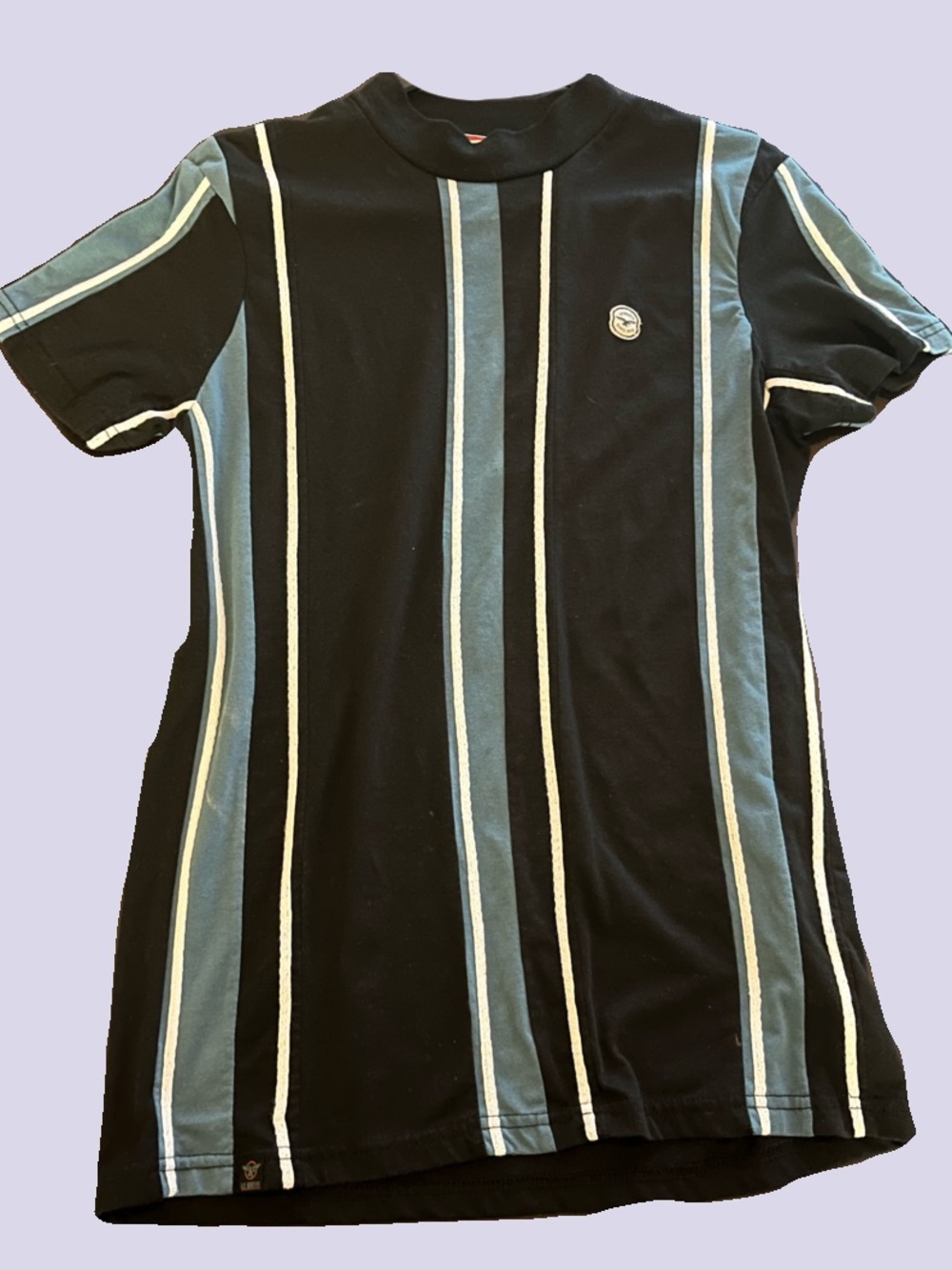 Men's Striped Short Sleeve Tee - Black & Blue